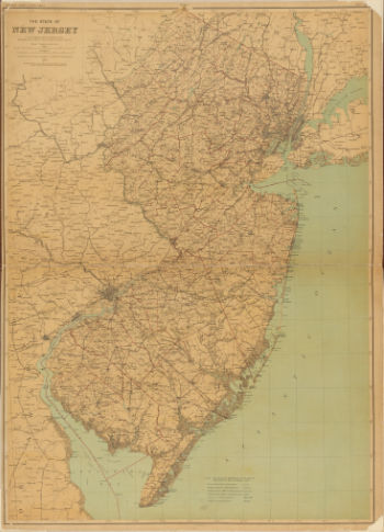1888 Map of New Jersey Double Page Sheet No 18